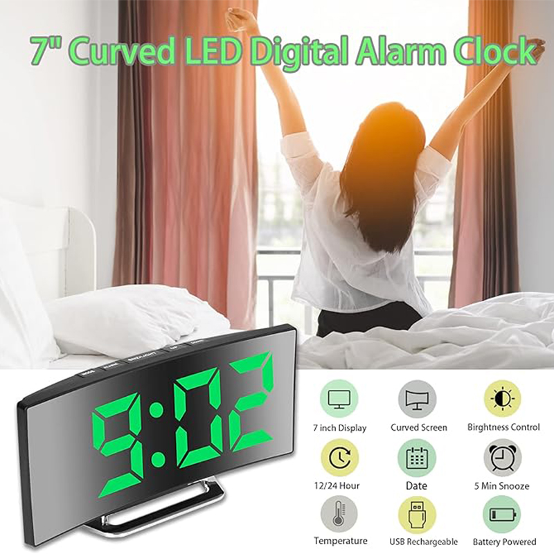 Cyfrowy budzik LED z zakrzywio – Electronic Gadgets For Home recenzja i cena